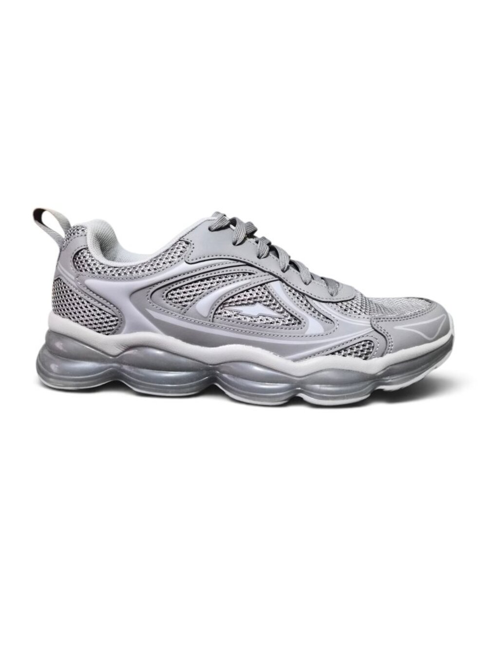 NWT Avia Men's Gray Running Sneakers Size 12 Lace-up Shoes Gel Midsole Bubbles